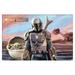 Star Wars: The Mandalorian - Mando And The Child With Ship Wall Poster 22.375 x 34 Framed