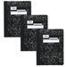 Mead Composition Book Wide Ruled 100 Sheets 9 34 x 7 12 3 Pack Black Marble -