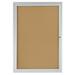 Displays2go 2x3 Foot Cork Enclosed Bulletin Board 24 x 36 with Hinged Door Aluminum (LCRKSF2436)