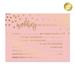 Blush Pink and Metallic Gold Confetti Polka Dots Wedding Reception Fill in the Blanks Game Cards 20-Pack