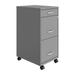 Space Solutions 18 Deep 3 Drawer Mobile Letter Width Vertical File Cabinet Silver