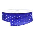 Berwick Offray DWI White Dots Wired Edge Ribbon-1-1/2 Wide X 50 Yards-Royal Ribbon