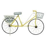 One Allium Way® Lutie Metal Bike Plant Stand Metal in Green/Black/Yellow | 32 H x 54 W x 18 D in | Wayfair OAWY1984 26120434