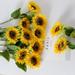 12 Branches Artificial Sunflower Sunflower Bouquet Lifelike Sunflower Simulation Sunflowers Sunflower Vase Arrangement for Wedding Holiday Party Decor for Home Office Mall Decor