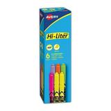 Avery HI-LITER Pen-Style Highlighters Assorted Ink Colors Chisel Tip Assorted Barrel Colors 6/Set