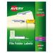 Avery Avery Permanent Trueblock File Folder Labels With Sure Feed Technology 0.66 X 3.44 White 30-Sheet 50 Sheets-Box