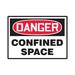 Accuform Signs 3 1/2 x 5 Adhesive Vinyl Safety Label DANGER CONFI.. Red/Black On White 5/Pack