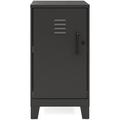 Pemberly Row 27.5 H 2 Shelf Mini Metal Storage Locker Cabinet in Black