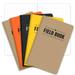 Elan Publishing Company Field Notebook / Pocket Journal - 3.5 x5.5 - Combination of Kraft Black Orange Yellow - Dot Graph Memo Book - Pack of 5 - ELAN-FN-002E