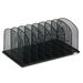 Safco Onyx Mesh Desk Organizer with Upright Sections 8 Sections Letter to Legal Size Files 19.5 x 11.5 x 8.25 Black Each