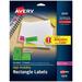 Avery Neon Laser Labels Rectangle Assorted Fluorescent Colors 1 x 2-5/8 450/Pack (5979) Neon Green;Neon Magenta;Neon Yellow