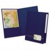 Oxford Monogram Series Business Portfolio Cover Stock Blue/Gold 4/Pack