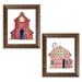 Gango Home Decor Cottage Life on the Farm Barn Element I & Life on the Farm Barn Element II by Kathleen Parr McKenna (Ready to Hang); Two 11x14in Gold Trim Framed Prints