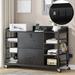 Black File Cabinet with 2 Drawer&Lock&Charging Stations 44 Filing Cabinets for Home Office 6 Adjustable Shelves & 4 Hooks