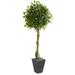 Nearly Natural 6 ft. Ficus Artificial Tree in Slate Planter UV Resistant (Indoor/Outdoor)