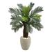 Nearly Natural 4.5 ft. Cycas Indoor/Outdoor UV Resistant Artificial Tree with Oval Planter