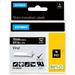 DYMO Rhino Industrial Vinyl Labels 3/4 White Print on Black Tape