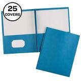 Two Pocket Folders with 3 Prong Fasteners 25 Blue Folders (47976)