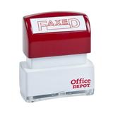 Office Depot Pre-Inked Message Stamp Faxed Red 035561