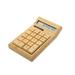 Eco-friendly Bamboo Electronic Calculator Counter Standard Function 12 Digits Solar & Battery Dual Powered for Home Office School Retail Store