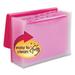 Smead Poly Expanding Folders 12 Sections Cord/Hook Closure 1/6-Cut Tabs Letter Size Pink/Clear