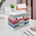CNCEST 5 Tier Acrylic Desk Organizer Clear Paper Tray Document File Storage Holder Home OfficePaper Tray for Organizing pencil Clear