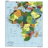 Map Of Africa Showing National Boundaries History (24 x 36)