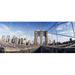 Panoramic Images PPI58563L Railings of a bridge Brooklyn Bridge Manhattan New York City New York State USA - pre Sept. 11 2001 Poster Print by Panoramic Images - 36 x 12