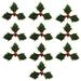 10Pcs Simulation Leaf with Fruits Anti-fade No Watering Realistic DIY Artificial Holly Berries Christmas Leaves for Party