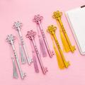 Creative Tassel Pendant Ink Gel Pen Writing Marker Student Office Stationery Gold Plastic