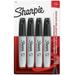 Sharpie Permanent Markers Chisel Tip Black 4 Count