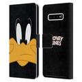 Head Case Designs Officially Licensed Looney Tunes Full Face Daffy Duck Leather Book Wallet Case Cover Compatible with Samsung Galaxy S10+ / S10 Plus