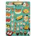 KXMDXA Vintage Sushi Poster Design Clipboard Hardboard Wood Nursing Clip Board and Pull for Standard A4 Letter 13x9 inches