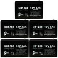 5x Pack - Compatible Tripp Lite SU1000RTXL2U Battery - Replacement UB1280 Universal Sealed Lead Acid Battery (12V 8Ah 8000mAh F1 Terminal AGM SLA) - Includes 10 F1 to F2 Terminal Adapters
