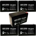 5x Pack - Compatible Tripp Lite SMART1500 Battery - Replacement UB1290 Universal Sealed Lead Acid Battery (12V 9Ah 9000mAh F1 Terminal AGM SLA) - Includes 10 F1 to F2 Terminal Adapters