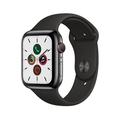 Restored Apple Watch Gen 5 Series 5 Cell 44mm Space Black Stainless Steel - Black Sport Band MWW72LL/A (Refurbished)
