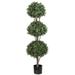 4.6ft Artificial Topiary Tree Fake Trees for Outdoor and Indoor Decor Faux Boxwood 3 Balls Topiary Tree Front Door Plants Topiary Trees Artificial Outdoor 55in