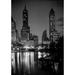 USA New York City Manhattan Night scene at Central Park with Fifth Avenue skyline Poster Print (24 x 36)