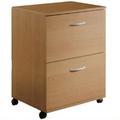 Bowery Hill 2 Drawer Mobile Vertical Filing Cabinet in Natural Maple