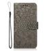 TOP SHE Embossed Three Cards PU Leather Folding Folio Case with Cards Holder Pocket Lanyard Anti-Scratch Shockproof Bumper Cover Personalized Case For iPhone 6s Plus/6 Plus Gray