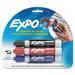 Expo Magnetic Eraser Clip and Marker Set Low-Odor with Chisel Tip (Red Black Blue)