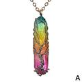 New 7 Chakra Natural Stone Crystal Tree Of Life Hexagon Rainbow Stone Energy Healing Handmade Pendant Necklace For Women Men Jewelry