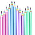 12 Pack Cool Pencils for Kids Rainbow Pencils #2 HB Pencils For School Office Eco-friendly Wood & Plastic Pre-sharpened Pencils for Kids (Rainbow pencils)