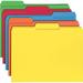 Smead File Folders with Reinforced Tab Letter - 8 1/2 x 11 Sheet Size - 3/4 Expansion - 1/3 Tab Cut - Top Tab Location - Assorted Position Tab Position - 11 pt. Folder Thickness - Blue Green Oran