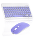Rechargeable Bluetooth Keyboard and Mouse Combo Ultra Slim Full-Size Keyboard and Ergonomic Mouse for Xiaomi Poco F2 Pro and All Bluetooth Enabled Mac/Tablet/iPad/PC/Laptop - Violet Purple