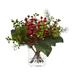 Nearly Natural 12 Berry Pine and Boxwood Artificial Plant Red