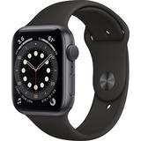 Pre-Owned Apple Watch Series 6 44mm GPS + Cellular - Space Gray Aluminum Case - Black Sport Band