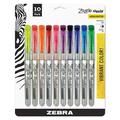 Zebra Zazzle Liquid Ink Highlighter Chisel Tip Assorted Colors 10-Count