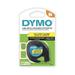 Dymo LetraTag Labeling Tape for LetraTag Label Makers Black print on Yellow tape 1/2 W x 13 L 1 roll (91332)