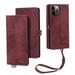 Magnetic Wallet Case for iPhone 13 Mini Flip Case Luxury PU Leather Cover ID Cash Credit Card Slots Holder Carrying Pouch Folio Flip Case for Apple iPhone iPhone 13 Mini Red